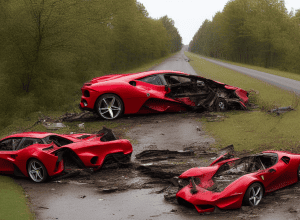 Ferrari разбит: 1000 л.с. против дерева