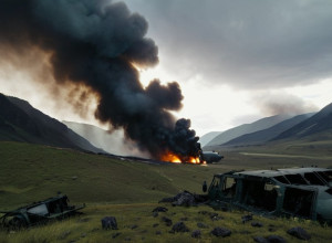 Военный самолет потерпел крушение в Грузии, 20 человек погибли