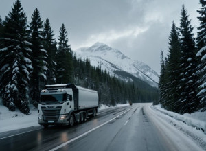 Снегопад и гололедица парализовали движение грузовиков в Южной Тюрингии