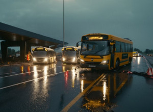 Авария в Дорстене: Школьный автобус столкнулся с двумя машинами, 22 ребенка не пострадали