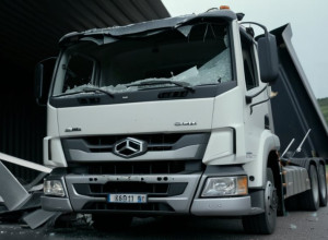 Водитель грузовика, устроивший ДТП на A8, ударил полицейского ногой в лицо