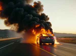 Ужасающий пожар в Техасе: Человек заживо сгорел в горящем автомобиле