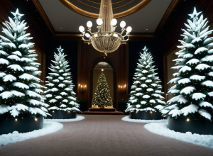 Ким Кардашьян превратила свой особняк в сказочный зимний лес: 60 ёлок только на первом этаже