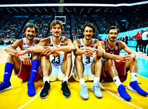 Голландский бизнесмен Björn Gulden сидит рядом с Müller и Hummels в NBA