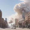 Пыльный вихрь высотой 30 метров вызвал панику в Манчестере
