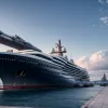 Роскошная суперъяхта длиной 134 метра покинула док в Бремене