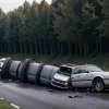 Пожилой водитель (82 года) серьезно пострадал в ДТП с переворотом в Билефельде