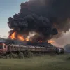 Крупный пожар в Дрездене: Горел старый вокзал, пожарные столкнулись с трудностями