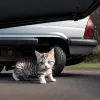 В Германии полиция спасла котенка из моторного отсека автомобиля в Дуйсбурге