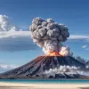 Извержение вулкана на острове Флорес: Десятикилометровый столб пепла над популярным курортом