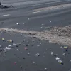 В Гиссене грузовик потерял груз бутылок: перекрыта трасса, многокилометровая пробка