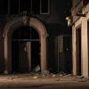 В Германии мощный фейерверк повредил входную дверь дома