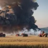 Крупный пожар в Германии: Сельхозтехника сгорела на поле, ущерб сотни тысяч евро