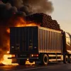 Шоколадный шок на А10: 22 тонны какао сгорели в фуре